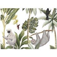 Warren Reed - Designer Tropical Sloths Chopping Board in Green