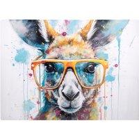 Warren Reed - Designer Splashart Kangaroo In Glasses Chopping Board
