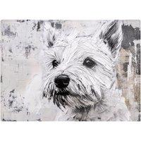 Warren Reed - Designer Banksy Inspired Thoughtful West Highland Terrier Chopping Board in White