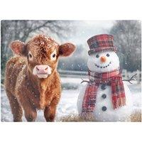 Warren Reed - Designer Baby Highland Cow & A Snowman Chopping Board