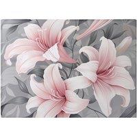 Warren Reed - Designer Pink Lilies On Grey Chopping Board