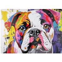 Warren Reed - Designer Banksy Inspired Colourful Bulldog Chopping Board