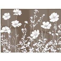 Warren Reed - Designer Taupe & White Floral Silhouette Chopping Board