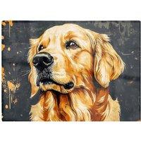 Warren Reed - Designer Banksy Inspired Thoughtful Golden Retriever Chopping Board