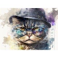 Warren Reed - Designer Selkirk Rex Cat Splashart Chopping Board