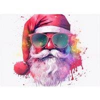 Warren Reed - Designer Splashart Santa In Glasses Chopping Board