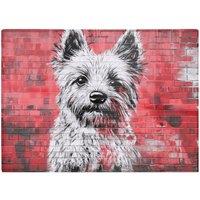 Warren Reed - Designer Banksy Inspired West Highland Terrier Chopping Board in Red