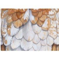 Warren Reed - Designer Barn Owl Feather Print Chopping Board in Brown