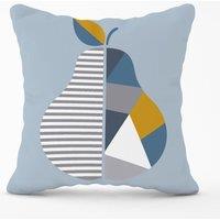 Warren Reed - Designer Geometric Pear Cushions in Blue | Size: 45 cm x 45 cm