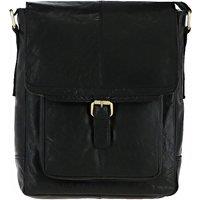 Ashwood Leather Men's Medium Vintage Wash Leather Travel Bag in Black