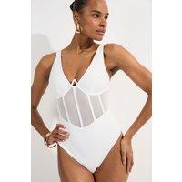 Tall Panelled Mesh Cup Detail Swimsuit