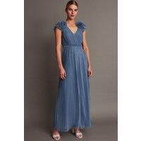 Monsoon Women's Wendy Pleated Maxi Dress Blue | Size: 6