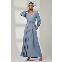 Jolie Moi Women's Giulia Long Sleeve Maxi Dress in Pale Blue | Size: 8