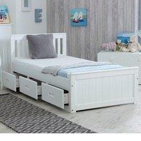 Rest Relax Maxine Wooden Storage Cabin Bed in White | Size: Single