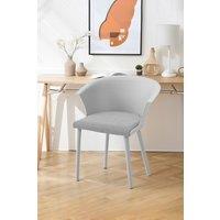 Living and Home 4Pcs Upholstered PP Dining Chairs with Armrest ( Load Capacity 150kg ) in Grey