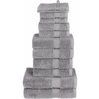 Berkfield Home 12 Piece Premium Towel Set SOLUND Grey 600 gsm