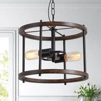 Farmhouse Lamp Caged Pendant Light High Adjustable Bronze 2 Lights