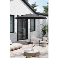 3-Tier Outdoor Garden Umbrella with Crank & Concrete-Filled Stand