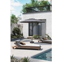 3-Tier Outdoor Garden Umbrella with Crank & Concrete-Filled Stand
