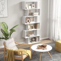 HOMCOM Storage Shelf Modern S-Shape Design Stand Unit Storage Display for Home in White