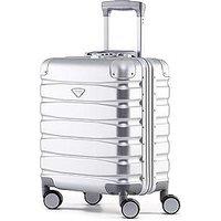 Flight Knight 55x35x20cm Hard Shell Cabin Carry On Suitcase 100+ Airline Approved in Silver