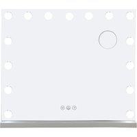 Alivio Hollywood Vanity Mirror w/ 15 LED Bulbs, 60 x 52cm Large Cosmetic Makeup Mirror, USB & Type-C Charging Port, 10X Magnifying Smart Touch 3