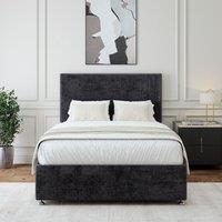 Bedmaster Luxury Velvet 4 Drawer Divan Base in Black | Size: Double