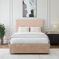 Bedmaster Luxury Velvet 4 Drawer Divan Base in Light Brown | Size: Super King