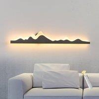 Garwarm Led Dimmable Modern Flush Mounted Wall Sconce 120cm in Black