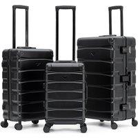 Flight Knight 27 Medium Check in Suitcase - Aluminium Frame, ABS Body Hold Luggage in Black | Size: Cabin