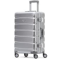 Flight Knight 27 Medium Check in Suitcase - Aluminium Frame, ABS Body Hold Luggage in Silver | Size: Cabin