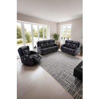 More4Homes Caesar Electric Recliner Bonded Leather 1+2+3 Seater Sofa Set in Black