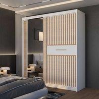 Modern Sliding Wardrobe with LED Light W150cm x H 217 x D 62cm