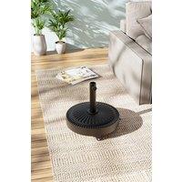 Flower Pattern Concrete-Filled Patio Parasol Stand with Wheels