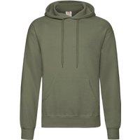 Fruit of the Loom Men's Hooded Sweatshirt Hoodie in Olive | Size: Small