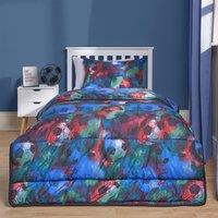OHS Football Coverless 10.5 Tog Duvet Pillowcase Quilted Set Bed Cover in Dark Navy | Size: Single
