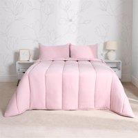 OHS Soft Coverless 10.5 TOG Duvet Set Pillowcase Quilted Cover in Pink | Size: Single