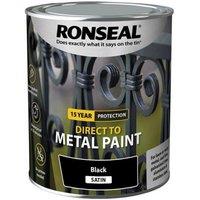 Ronseal Direct to Metal Paint Black Satin 750ml
