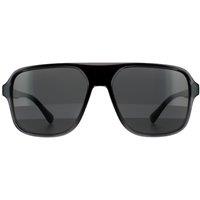 Dolce & Gabbana Men's Square Transparent Grey & Black Dark Grey Sunglasses