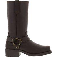 Woodland Men's High Harley Western Harness Leather Boots in Dark Brown | Size: 11