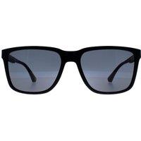 Emporio Armani Men's Rectangle Rubber Black Grey Polarized EA4047
