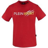 Plein Sport Men's Scratched Logo Red T-Shirt | Size: XL