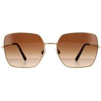 Dolce & Gabbana Women's Square Gold Dark Brown Gradient DG2242 Sunglasses