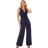 Dusk V-Neck Front Knot Jumpsuit
