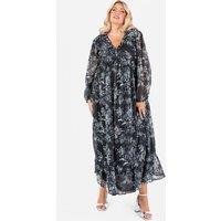 Lovedrobe Women's Long Sleeve V Neck Maxi Dress in Black | Size: 12