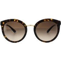 Dolce & Gabbana Women's Round Dark Havana Brown Gradient Sunglasses
