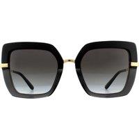 Dolce & Gabbana Women's Square Top Black on Transparent Black Grey Gradient Sunglasses