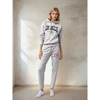 LONDON ATTITUDE Women's Relaxed Fit Los Angeles Printed Hoodie Grey in Light Grey | Size: Small
