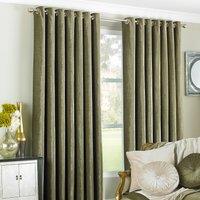 Paoletti Wellesley Eyelet Curtains in Brown | Size: 168 cm width x 229 cm drop