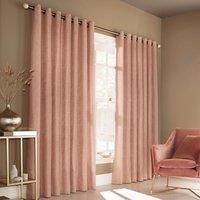 Furn Himalaya Abstract Eyelet Curtains in Pink | Size: 229 cm width x 229 cm drop